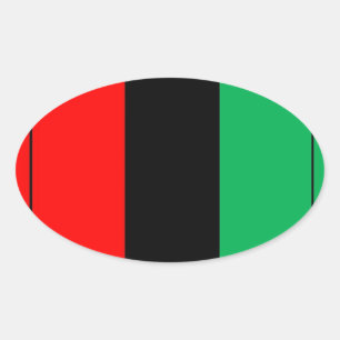 Kwanzaa Färg Red Black Grönt Rand Mönster Ovalt Klistermärke