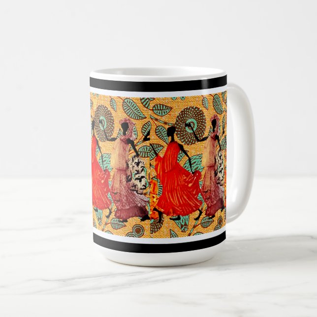 Kwanzaa-firande • Afrocetriskt dansande  Kaffemugg (Framsida höger)