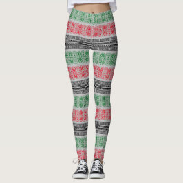Kwanzaa Flagga Mönster Leggings