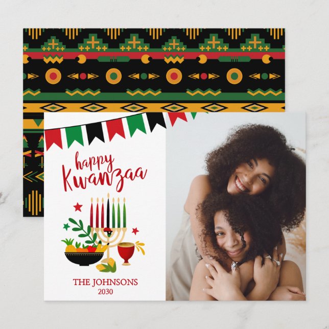 Kwanzaa Foto Julkort (Fram/baksida)