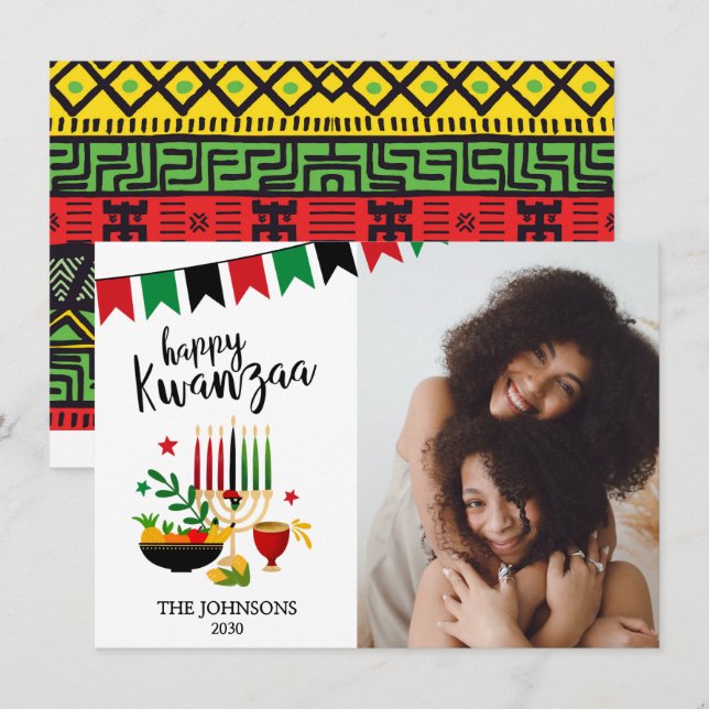 Kwanzaa Foto Julkort (Fram/baksida)