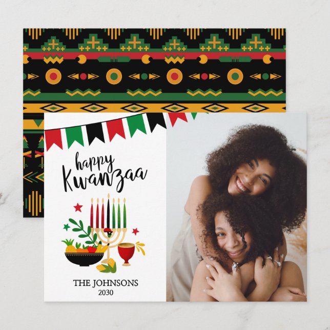 Kwanzaa Foto Julkort (Fram/baksida)