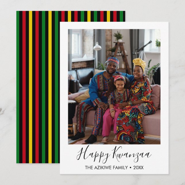 Kwanzaa fotokort för Helgdag Julkort (Fram/baksida)