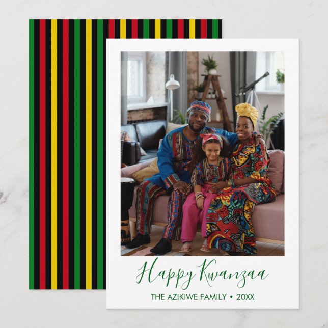 Kwanzaa fotokort för Helgdag Julkort (Fram/baksida)