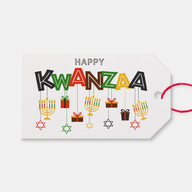 Kwanzaa Gift Märkres Presentetikett (Framsidan (Horisontell))