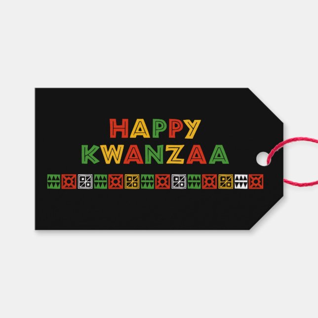 Kwanzaa Gift Märkres Presentetikett (Framsidan (Horisontell))