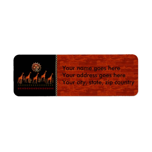 Kwanzaa Giraffes Returadress Etikett (Framsidan)