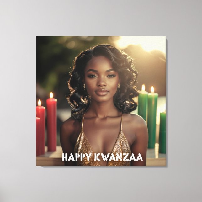 KWANZAA - GLAD KWANZAA -  CANVASTRYCK (Framsida)
