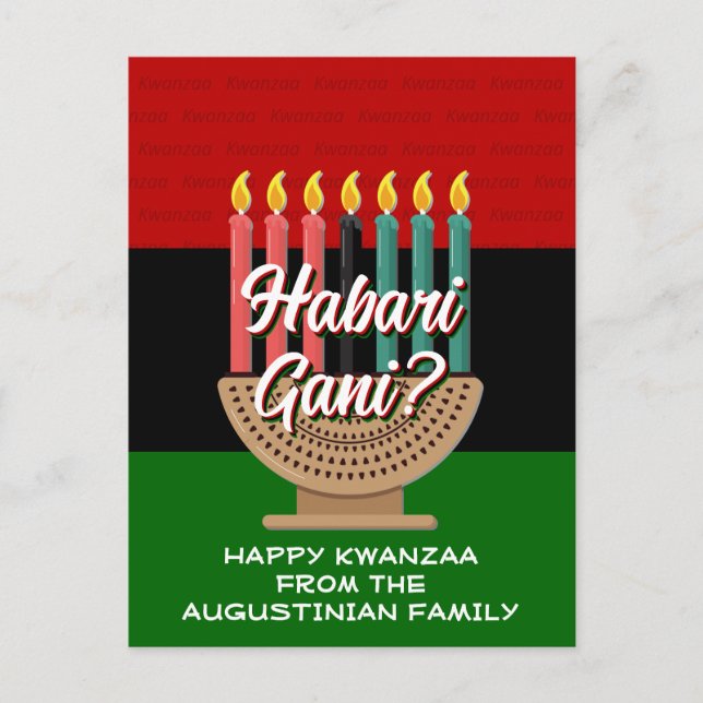 Kwanzaa HABARI GANI Helg Vykort (Framsida)