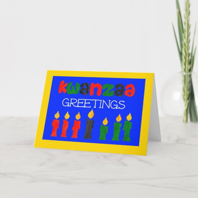 Kwanzaa Hälsning Card med ljus Helgkort (Framsida)