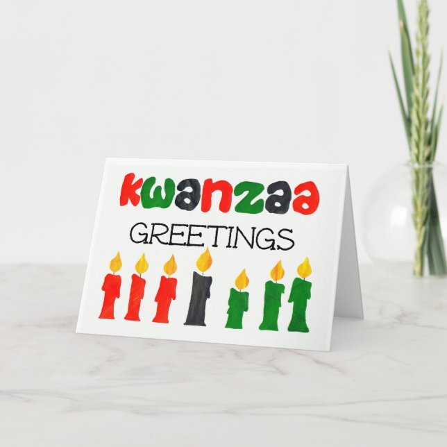 Kwanzaa Hälsning Card med ljus Helgkort (Framsida)