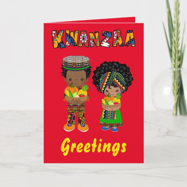 Kwanzaa Hälsning Helgkort (Framsida)