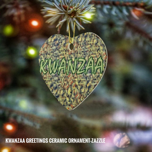 Kwanzaa Hälsning Julgransprydnad Keramik (Skapare uppladdad)