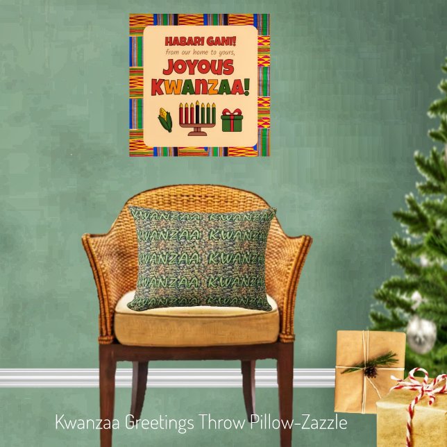 Kwanzaa Hälsning Kudde (Skapare uppladdad)