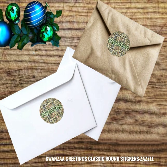 Kwanzaa Hälsning Runt Klistermärke (Skapare uppladdad)