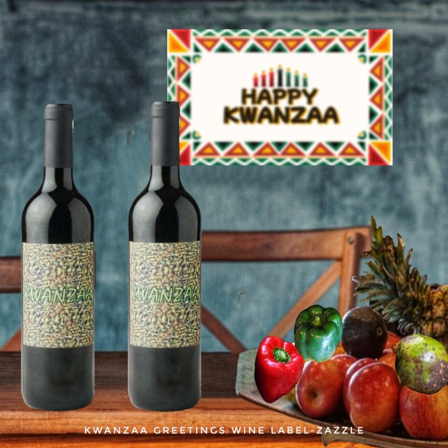 Kwanzaa Hälsning Vinflaska Etikett (Skapare uppladdad)