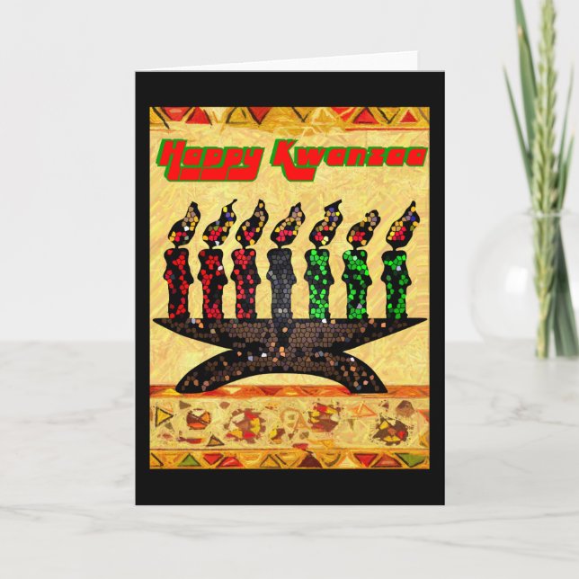 Kwanzaa hälsningkort helgkort (Framsida)
