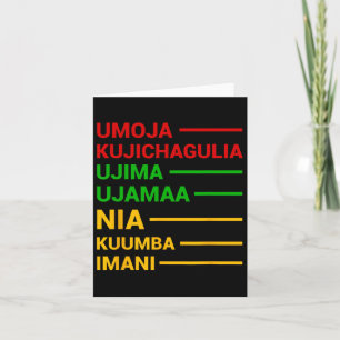 Kwanzaa Helgdag 7 Principiella Meanings Kort