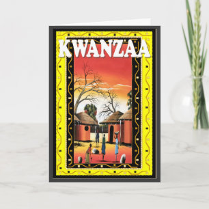 Kwanzaa i byn helgkort