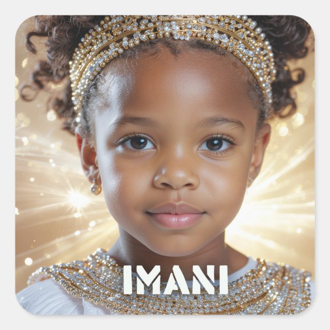 KWANZAA - IMANI - FYRKANTIGT KLISTERMÄRKE (Framsida)