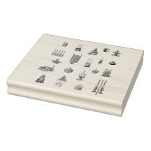 Kwanzaa inspirerade mönster Wood Art Frimärke