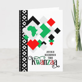 Kwanzaa Joyous Blessings African Continent Helgkort
