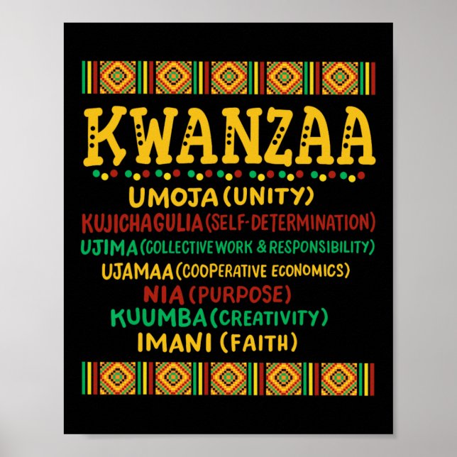 Kwanzaa jul African American 7 Principles Me Poster (Framsidan)