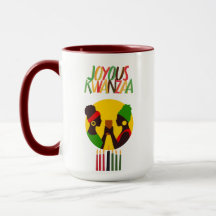 Kwanzaa kaffe Mugg med röda accenter, 15 oz