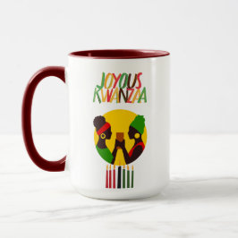 Kwanzaa kaffe Mugg med röda accenter, 15 oz