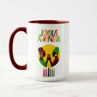 Kwanzaa kaffe Mugg med röda accenter, 15 oz