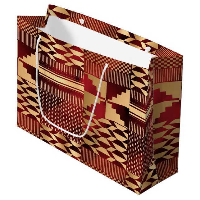 Kwanzaa Kente Print (Red/Guld) (Framsidan Vinklad)