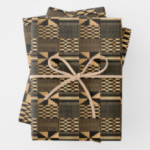 Kwanzaa Kente Print (Svart/Guld)