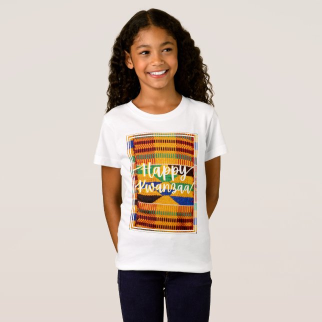 Kwanzaa Kids Kente Trasa Inspired Helgdag Shirt T Shirt (Hel framsida)