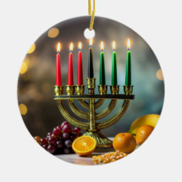 KWANZAA - KINARA -  JULGRANSPRYDNAD KERAMIK