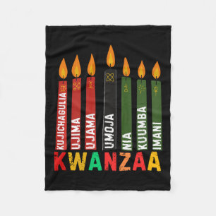 Kwanzaa Kinara Lycklig Kwanz sju principer Fleecefilt