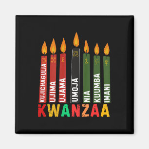 Kwanzaa Kinara Lycklig Kwanz sju principer Magnet