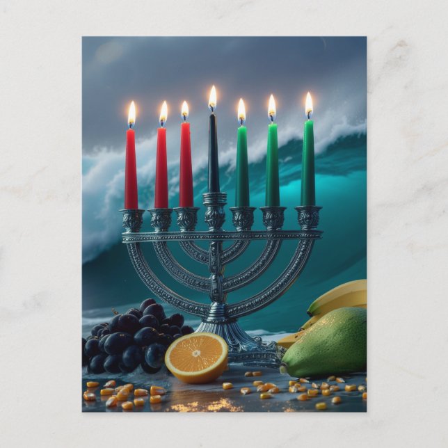 KWANZAA - KINARA och MAZAO -  Vykort (Framsida)