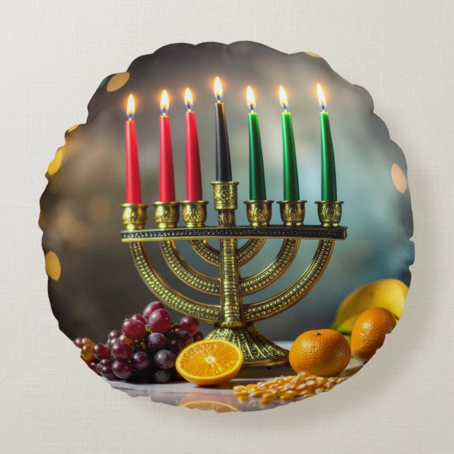 KWANZAA - KINARA -  RUND KUDDE (Framsidan)