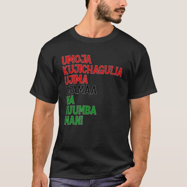 Kwanzaa Kinara Set För barn Manar Women Seven Prin T Shirt (Framsida)