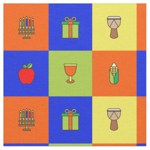 Kwanzaa kolblockvävnad tyg