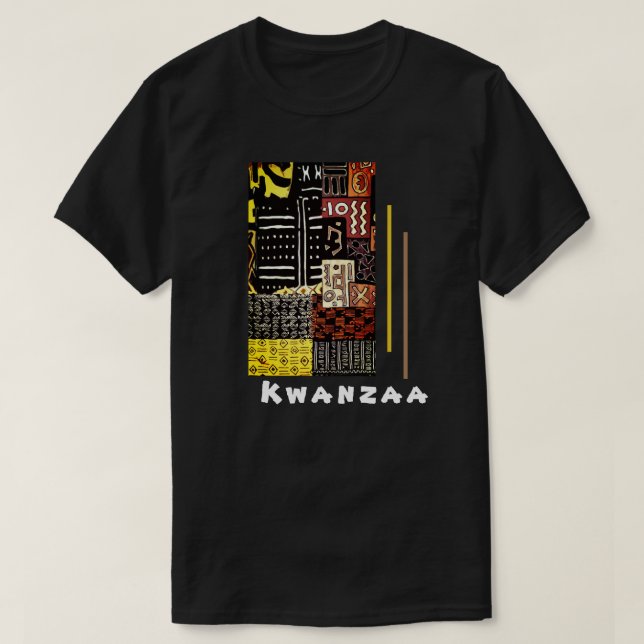 Kwanzaa Kuba Trasa Geometric - Earth Tone T Shirt (Design framsida)