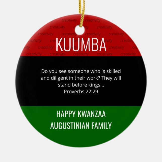 Kwanzaa KUMBA Julgransprydnad Keramik (Framsidan)
