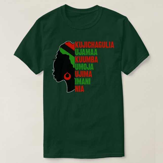 Kwanzaa Kwanzaa sju principer T Shirt (Design framsida)