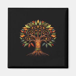 Kwanzaa Livets träd Blating African American Afr Magnet