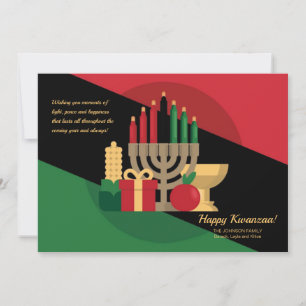 Kwanzaa ljus- och hälsningskort julkort