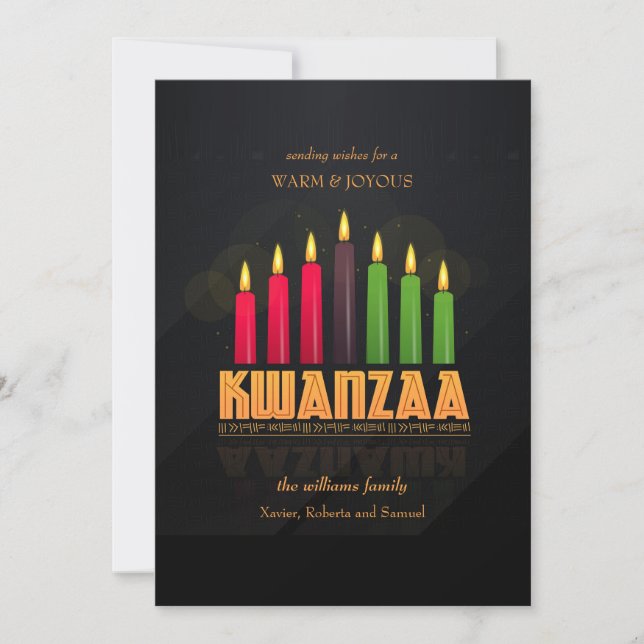 Kwanzaa ljus- och hälsningskort julkort (Framsida)