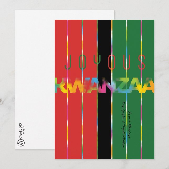 Kwanzaa-ljus-ränder Kort (Fram/baksida)