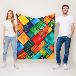 Kwanzaa Mönster Fleece Blanket