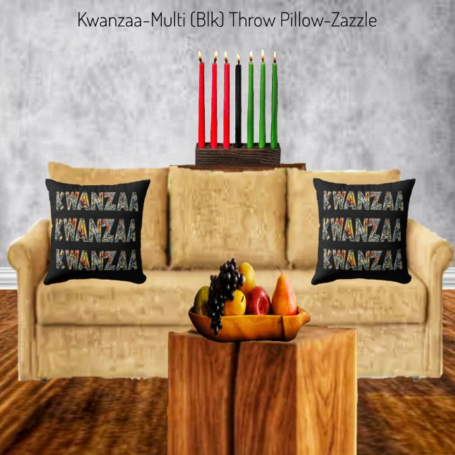 Kwanzaa - Multi (Blk) Kudde (Skapare uppladdad)