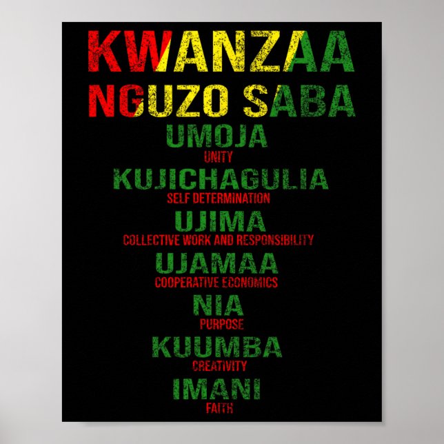 Kwanzaa - Nguzo Saba de sju principerna är svåra Poster (Framsidan)